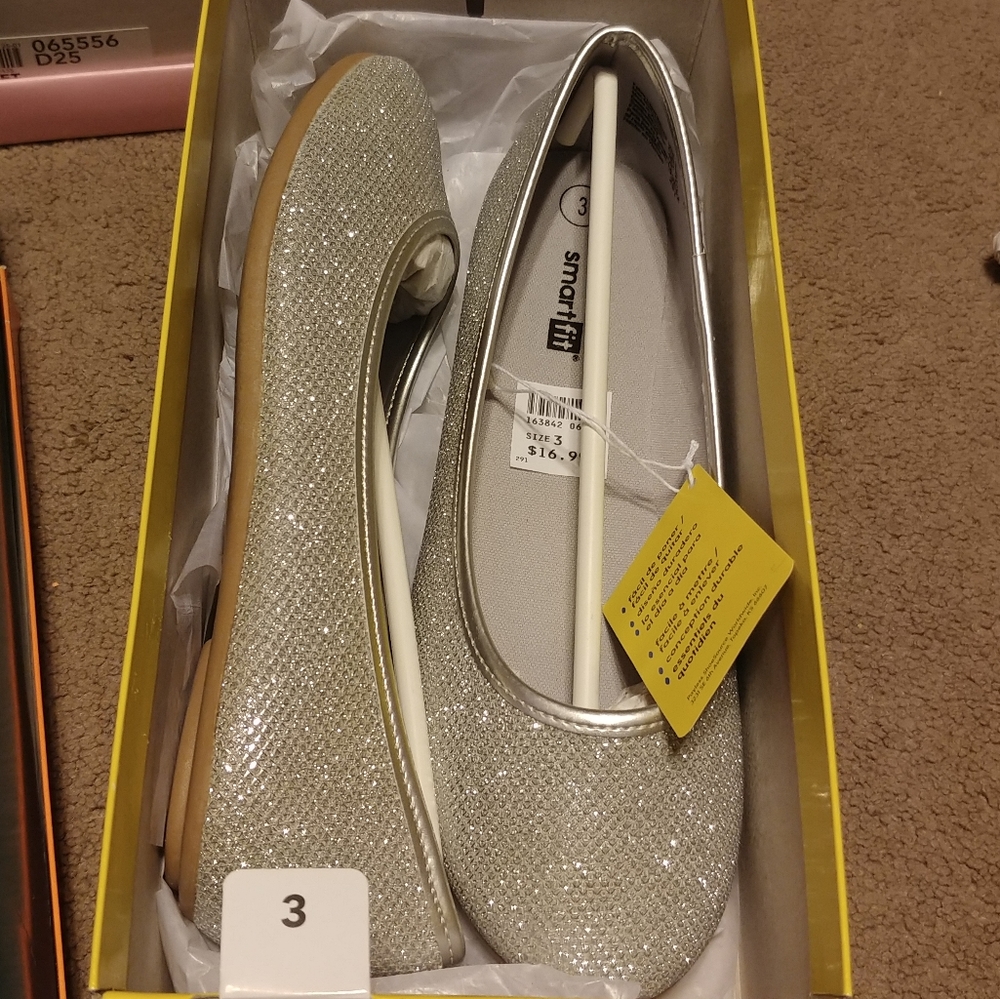 Sparkly Silver Ballet Flats